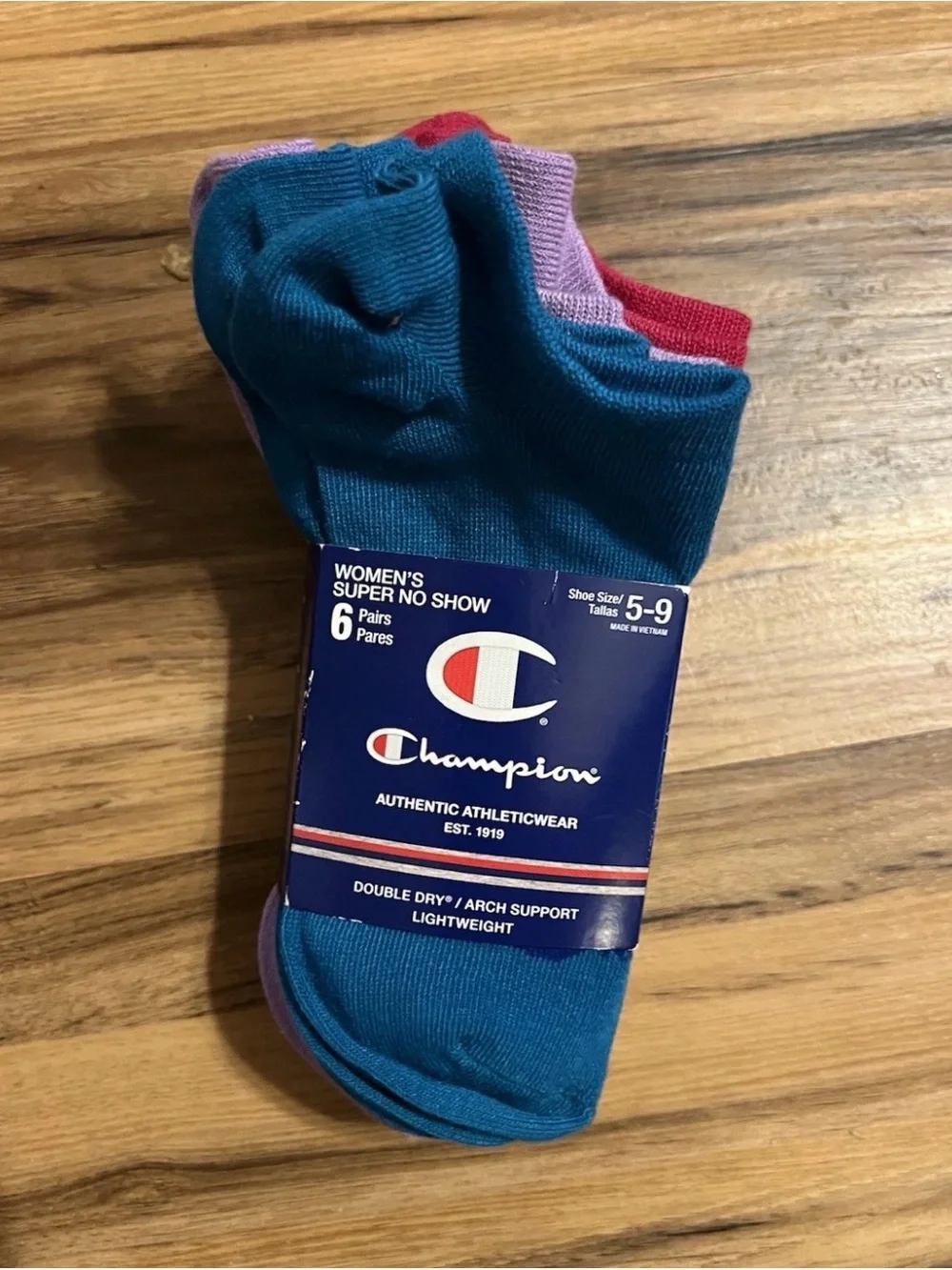 Champion Women’s Super Low No Show Sock 6 Pack Multicolor Shoe Size 5-9